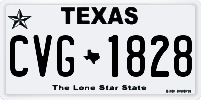 TX license plate CVG1828