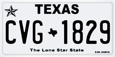 TX license plate CVG1829