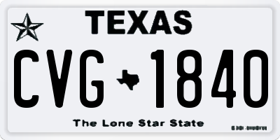 TX license plate CVG1840