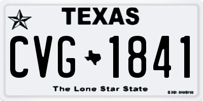 TX license plate CVG1841