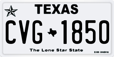 TX license plate CVG1850