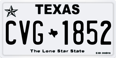 TX license plate CVG1852