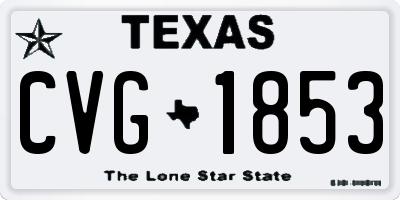 TX license plate CVG1853