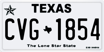 TX license plate CVG1854