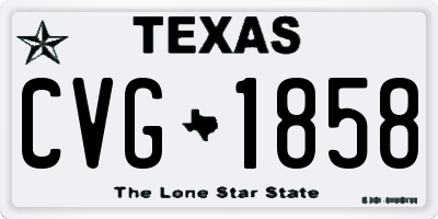 TX license plate CVG1858