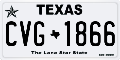 TX license plate CVG1866