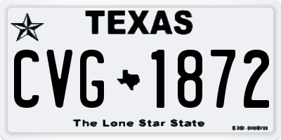 TX license plate CVG1872