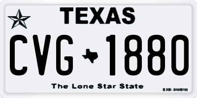 TX license plate CVG1880