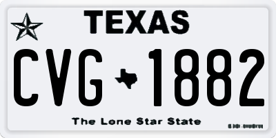 TX license plate CVG1882
