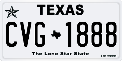 TX license plate CVG1888