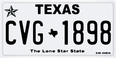TX license plate CVG1898
