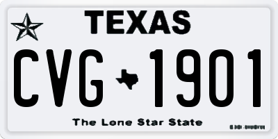 TX license plate CVG1901