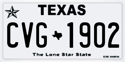 TX license plate CVG1902