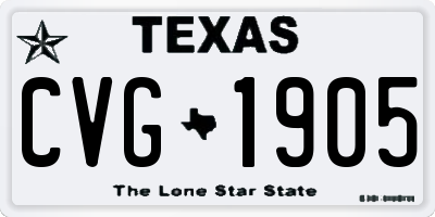 TX license plate CVG1905