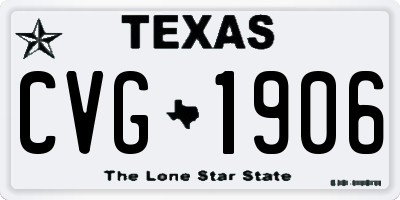 TX license plate CVG1906