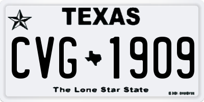 TX license plate CVG1909