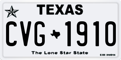 TX license plate CVG1910