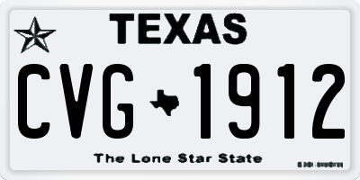 TX license plate CVG1912