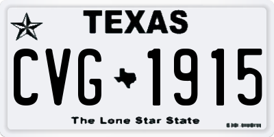 TX license plate CVG1915