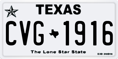 TX license plate CVG1916