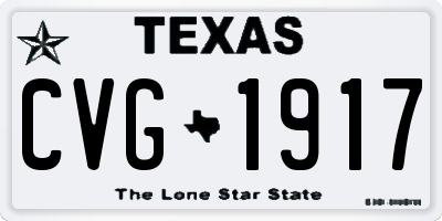 TX license plate CVG1917