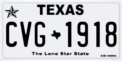 TX license plate CVG1918