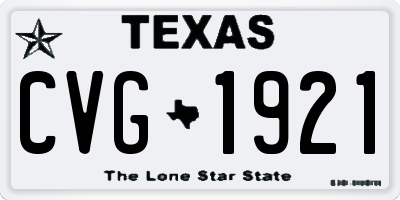 TX license plate CVG1921