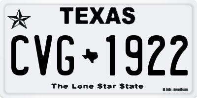 TX license plate CVG1922