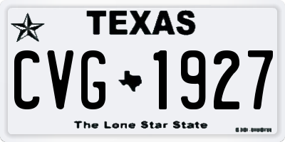 TX license plate CVG1927