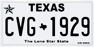 TX license plate CVG1929