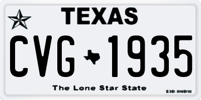TX license plate CVG1935