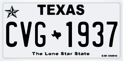 TX license plate CVG1937