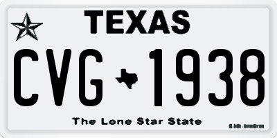TX license plate CVG1938