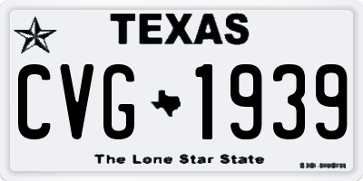TX license plate CVG1939