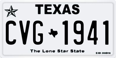TX license plate CVG1941