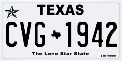 TX license plate CVG1942
