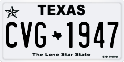 TX license plate CVG1947