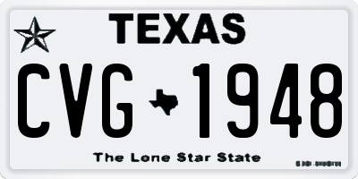 TX license plate CVG1948