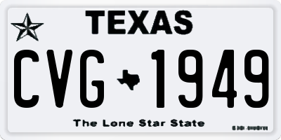 TX license plate CVG1949