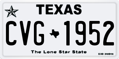 TX license plate CVG1952