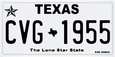 TX license plate CVG1955