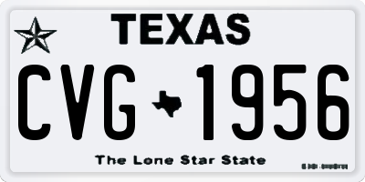 TX license plate CVG1956