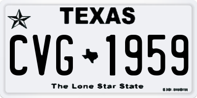 TX license plate CVG1959