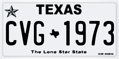 TX license plate CVG1973