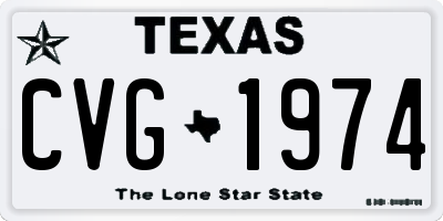 TX license plate CVG1974