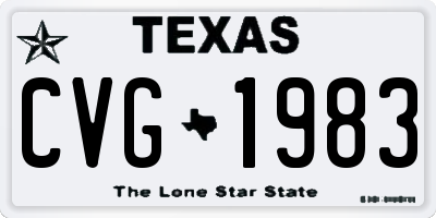 TX license plate CVG1983