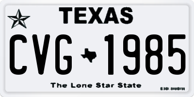 TX license plate CVG1985