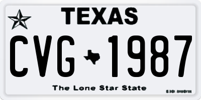 TX license plate CVG1987