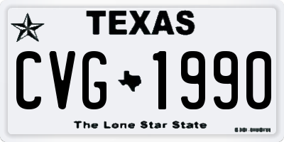 TX license plate CVG1990