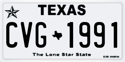 TX license plate CVG1991